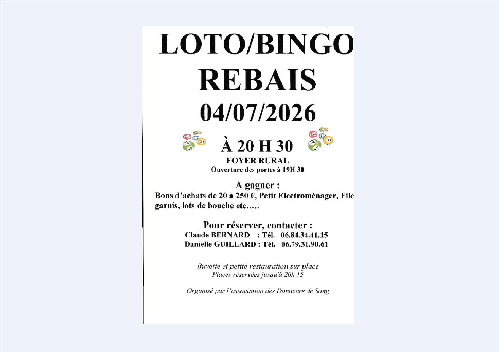 GRAND LOTO A REBAIS !!